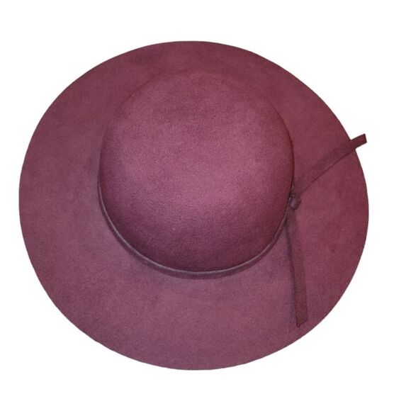 Olive & Pique 100% Wool Floppy round Hat Maroon Burgundy - Picture 2 of 11